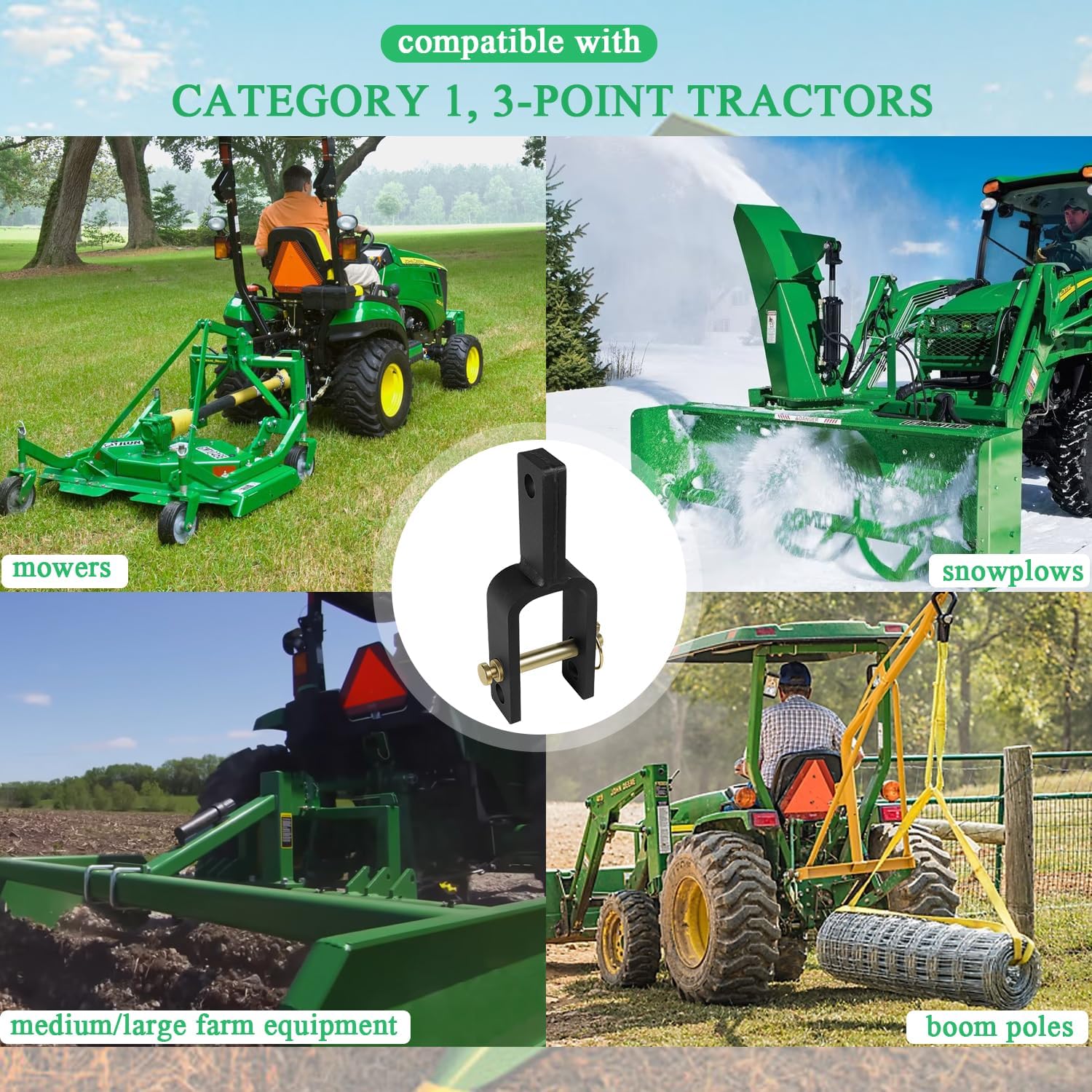 Versatile Quick Hitch Adapter Used to Adjust Top Link Bracket Movements Fits for Category 1 3-Point Quick Hitch Tractors